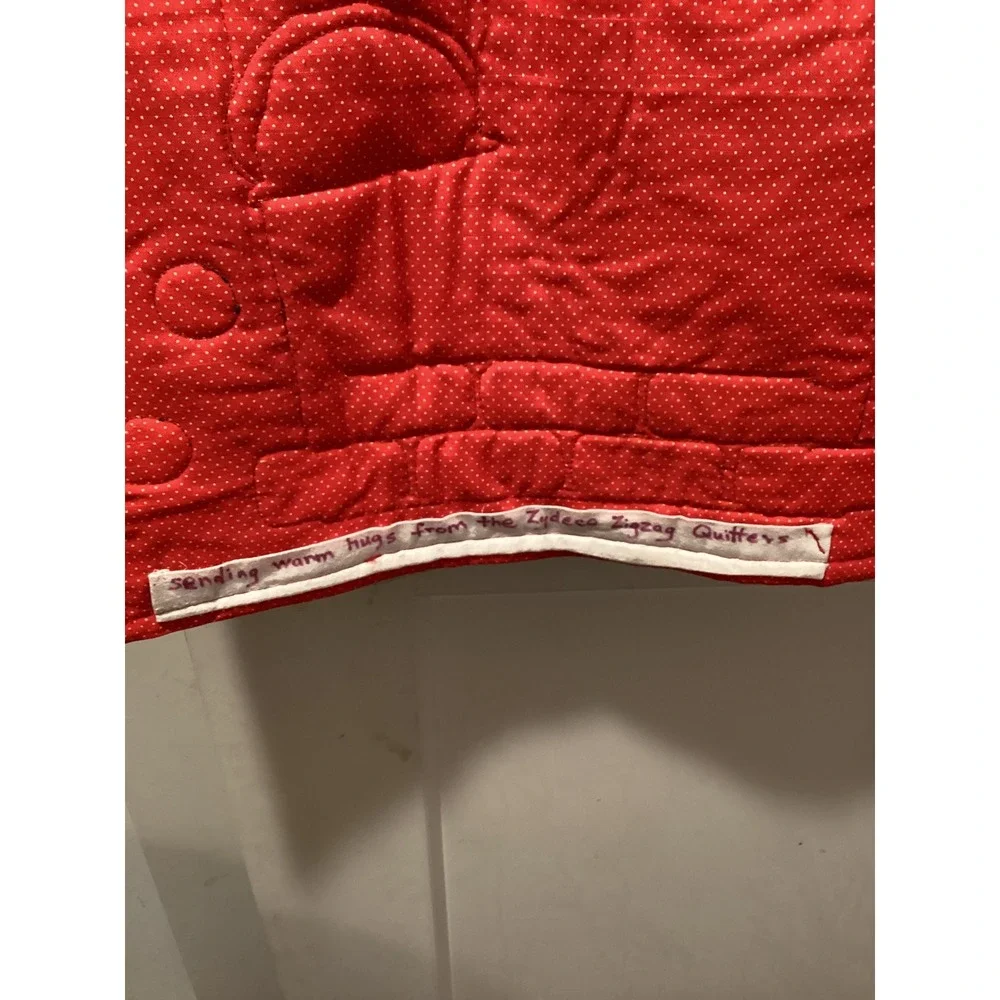 Handmade Under Construction Baby Quilt Trucks Dump Truck Blue Red 34x41